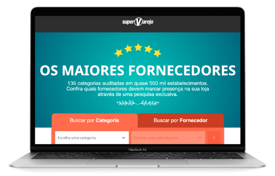 Pesquisa Super Varejo: Tela inicial do site no notebook