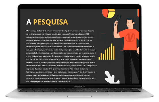 Pesquisa Super Varejo: Tela de informações sobre a pesquisa no notebook